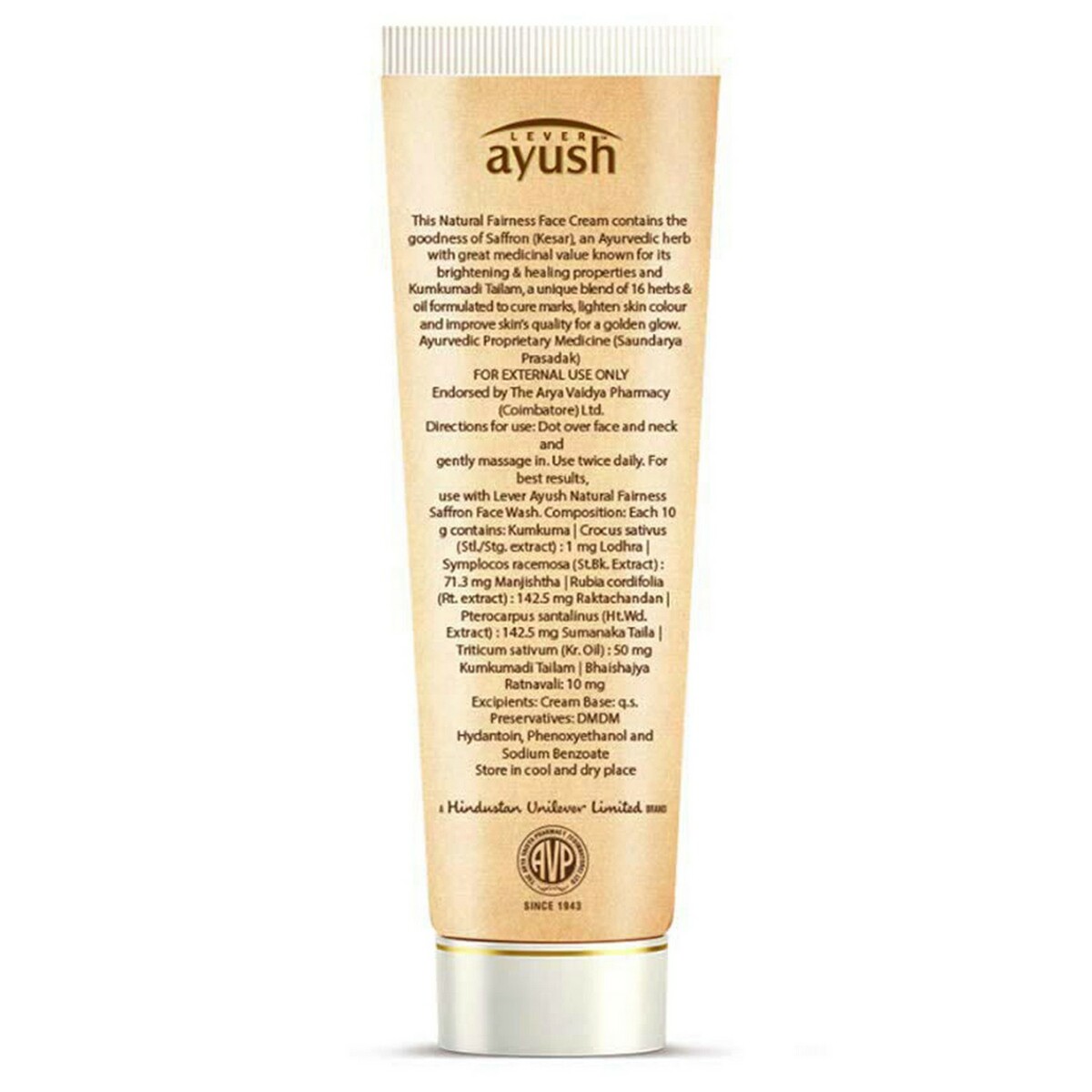 Ayush Face Cream Natural Fairness Saffron 50g