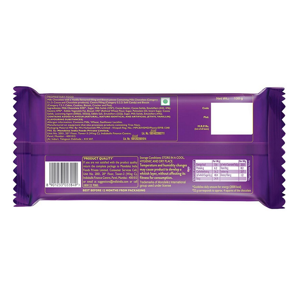 Cadbury Dairymlk Silk Oreo 130g
