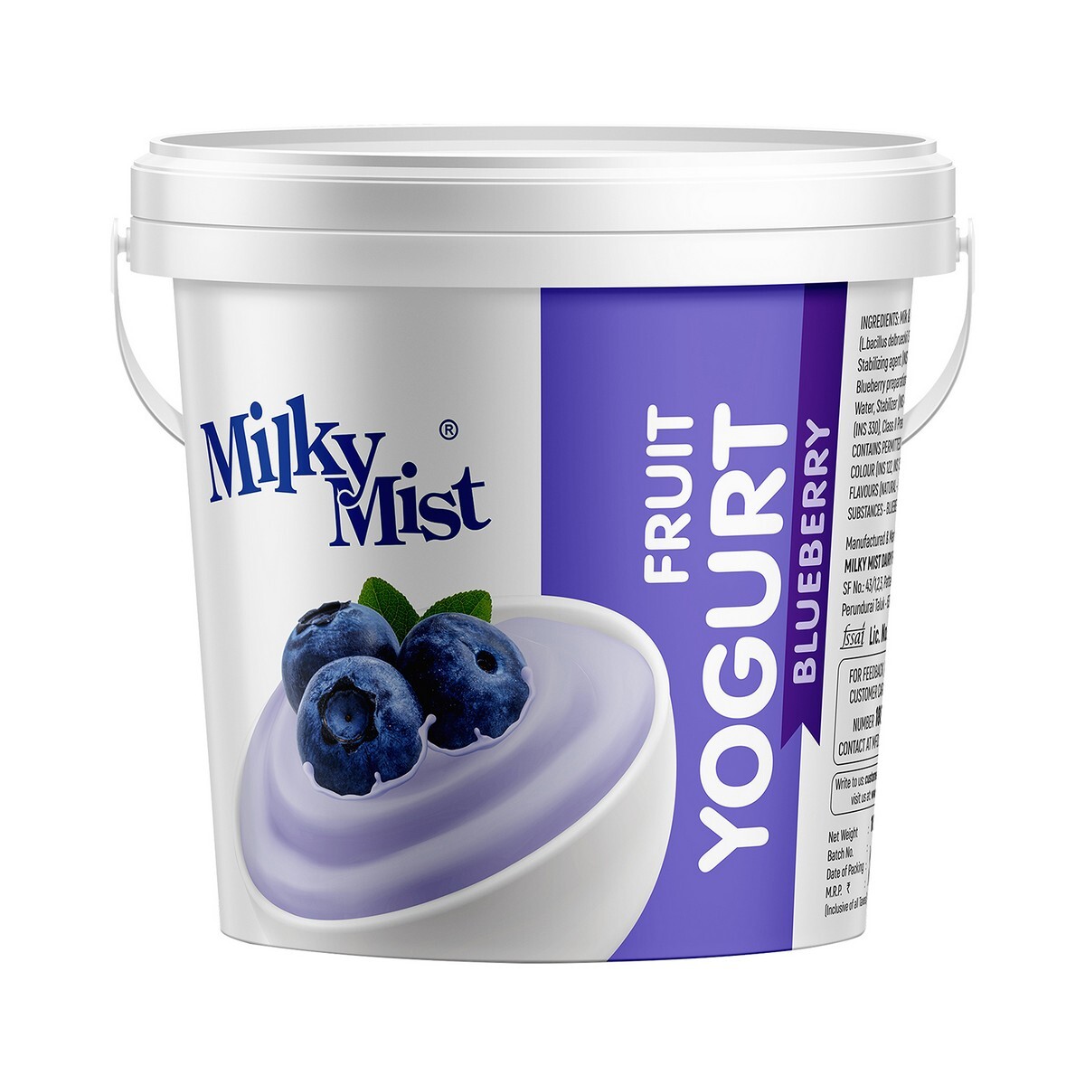 Milky Mist Stirred Fruit Yoghurt Blueberry 1Kg
