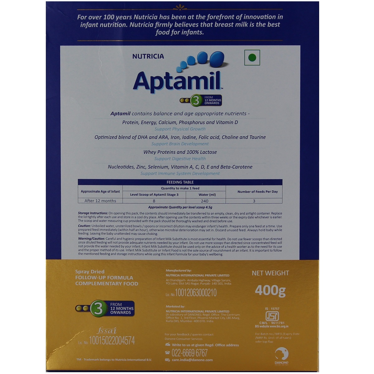 Aptamil Milk Powder Stage 3 400g