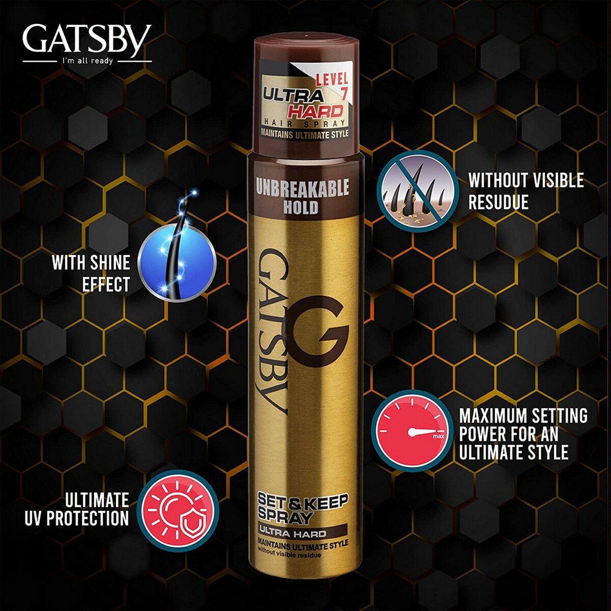 Gatsby Hair Spray Set & Keep Ultra Hard 250ml