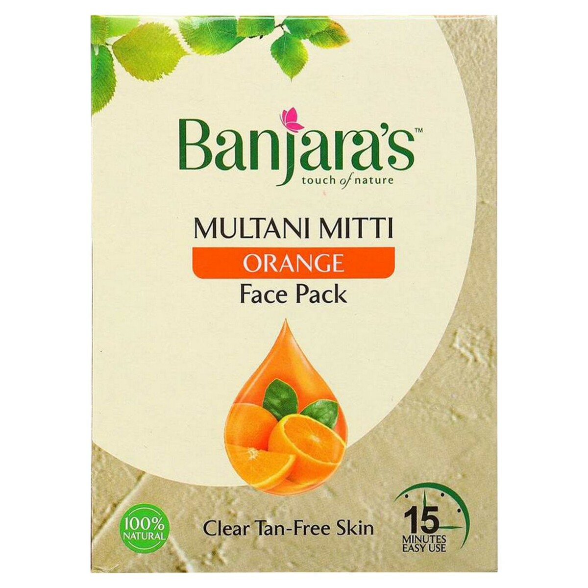 Banjaras Face Pack Multani Mitti + Orange 15 Minute 50g