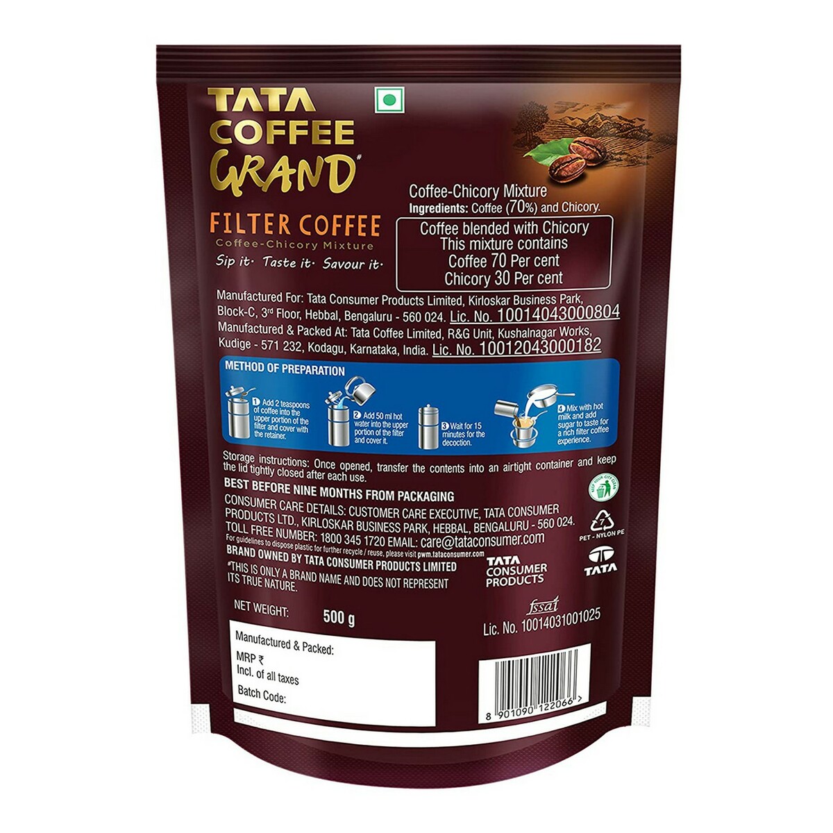 Tata Tetley Grand Filter Coffee 500g