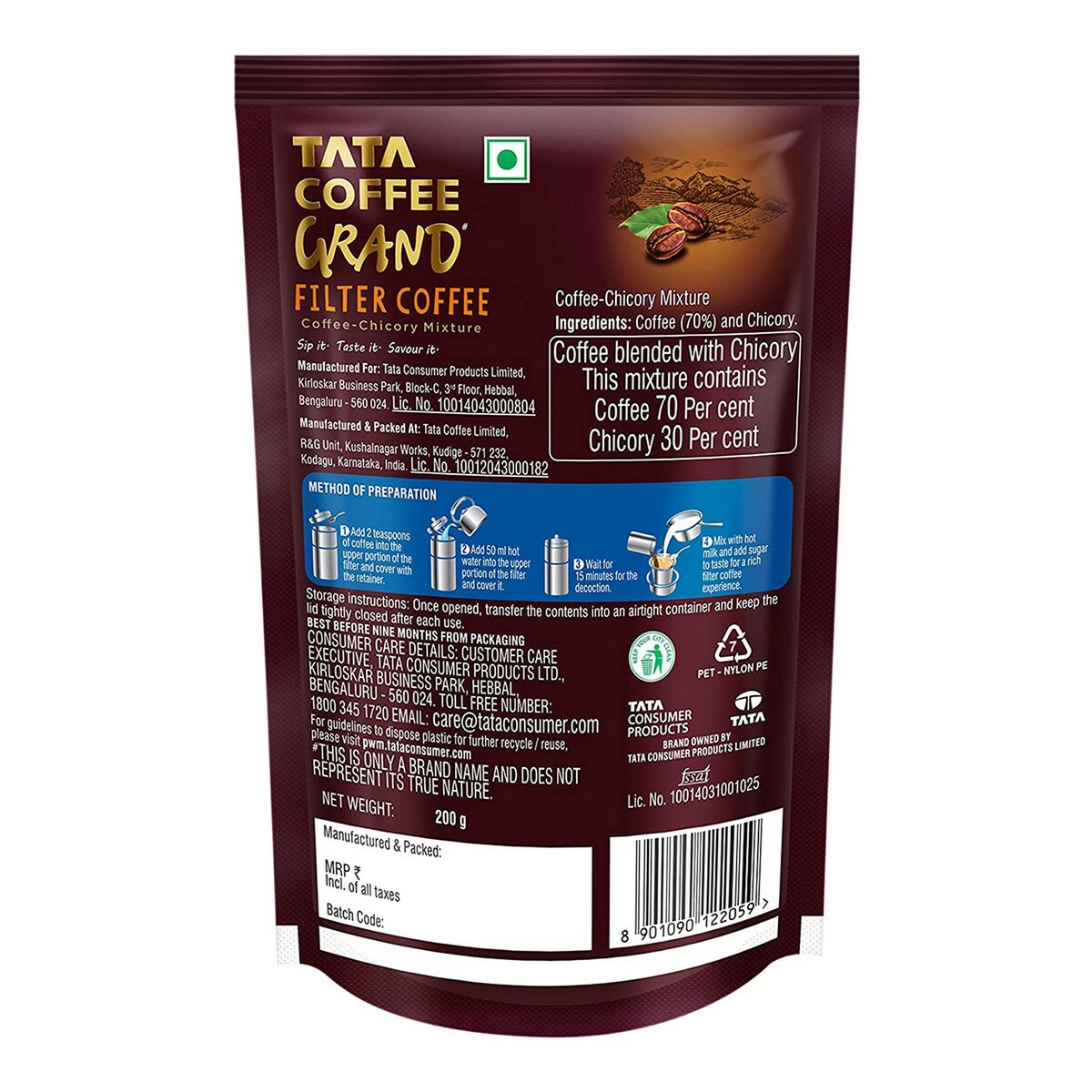 Tata Tetley Grand Filter Coffee 200g