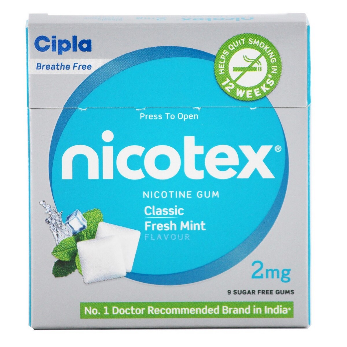 Nicotex Nicotine Gum Classic Fresh Mint 2 Mg