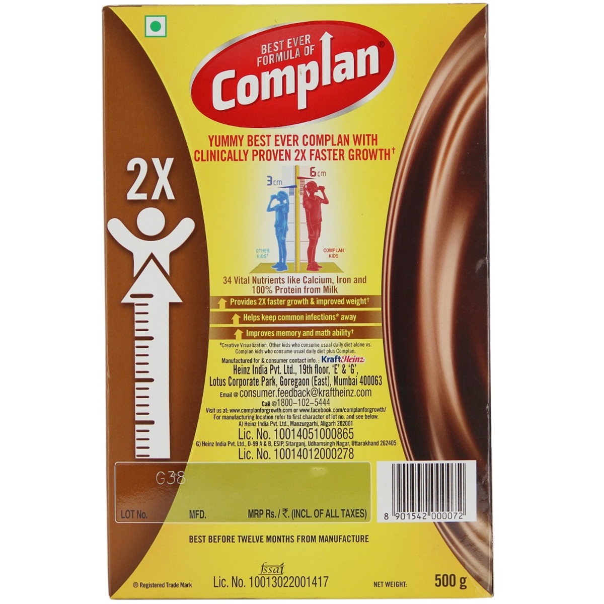 Complan Milk Drink Classic Chocolate Flavour Refill 500g