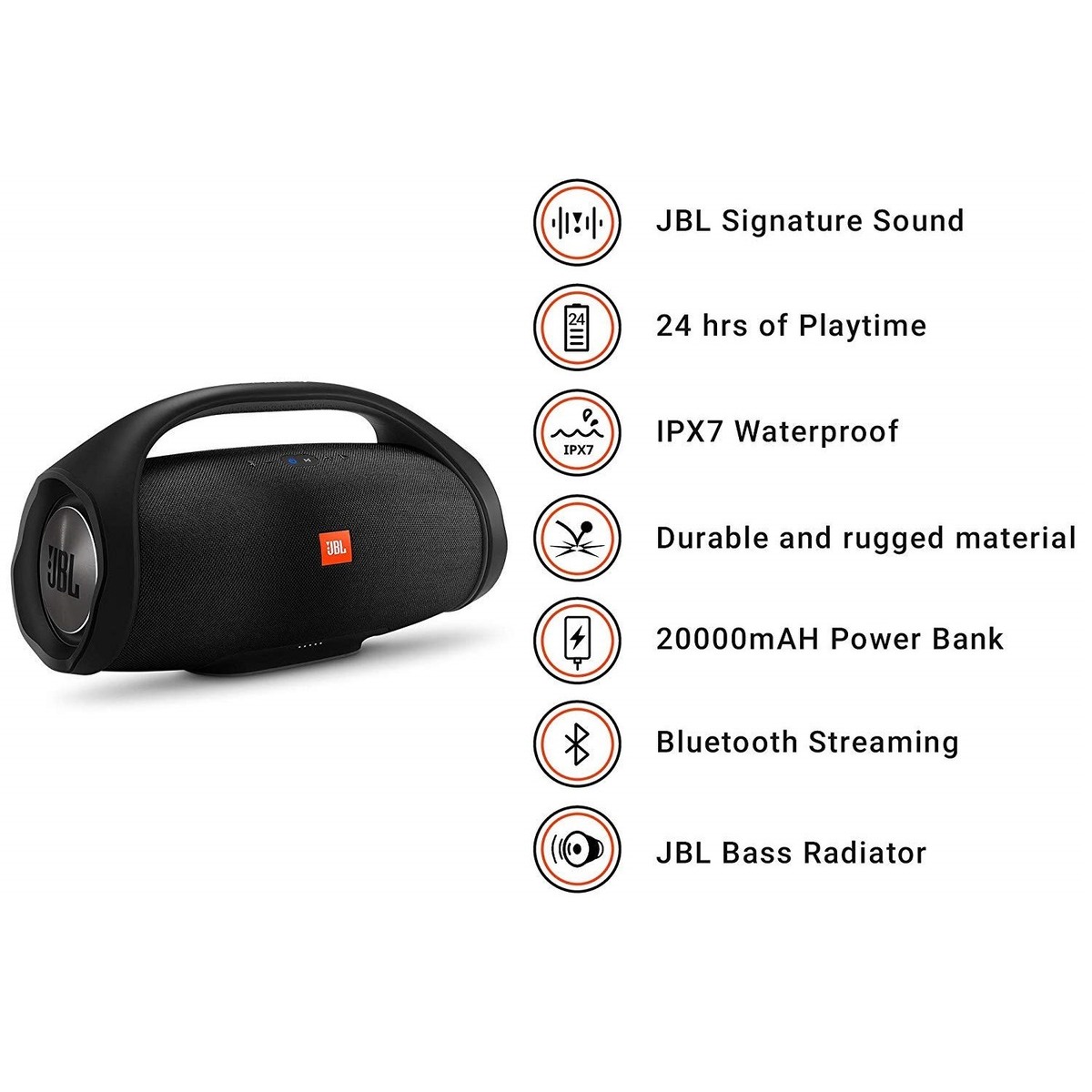 JBL Portable Bluetooth Speaker Boombox Black