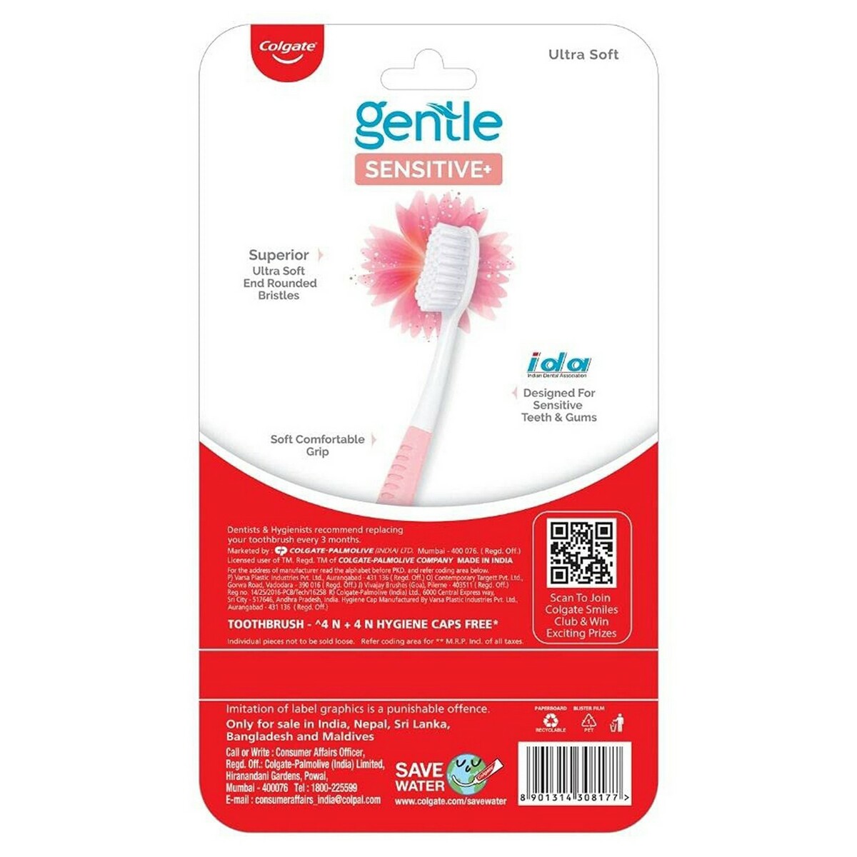 Colgate Tooth Brush Sensitive Ultra Soft 4pcs Assorted Colours