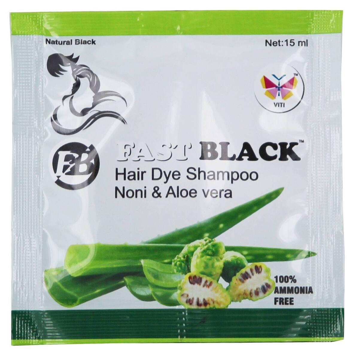 Fast Black Hair Dye Shampoo 15ml