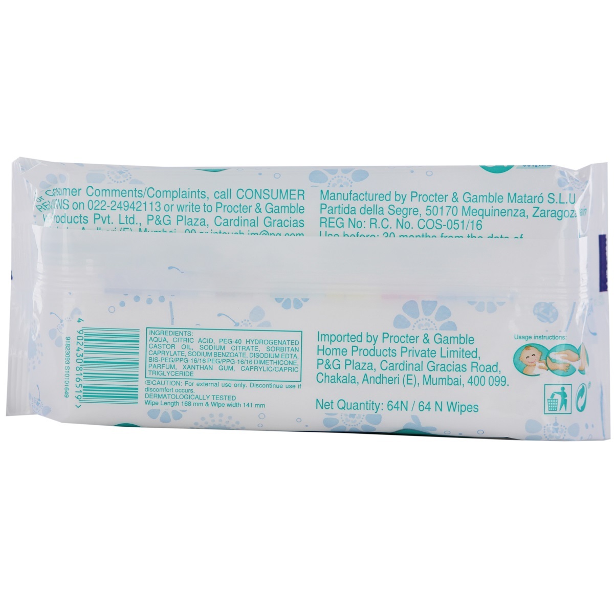 Pampers Baby Wipes Fresh Clean 64's