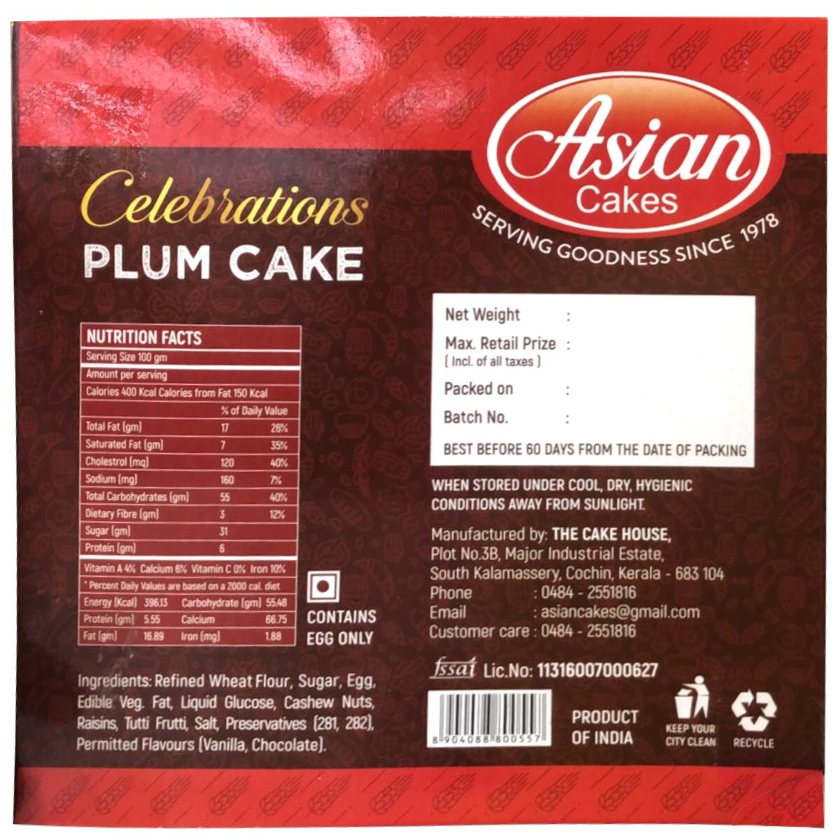 Asian Celebration Cake 700g