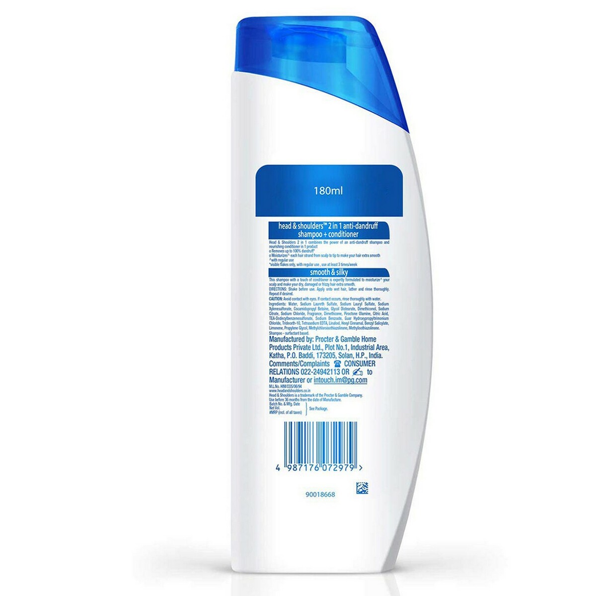 Head & Shoulders Shampoo + Conditioner 2 in 1 Smooth & Silky 180ml