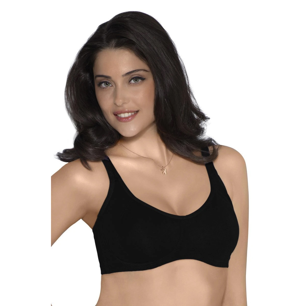 Amante Cool Contour Non-Padded Bra With Aloe Finish-Black-B Cup