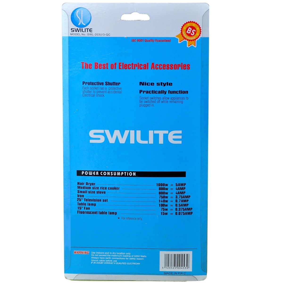Swilite Extension Socket 3Mtr 203U3QC