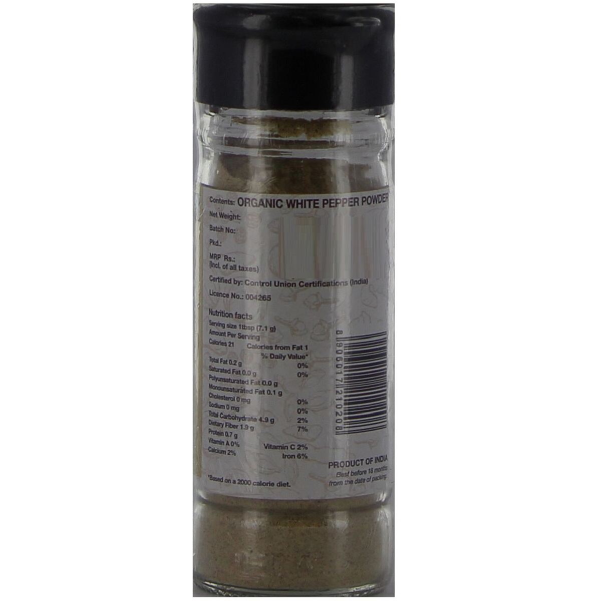Trubio Organic White Pepper Powder 45g