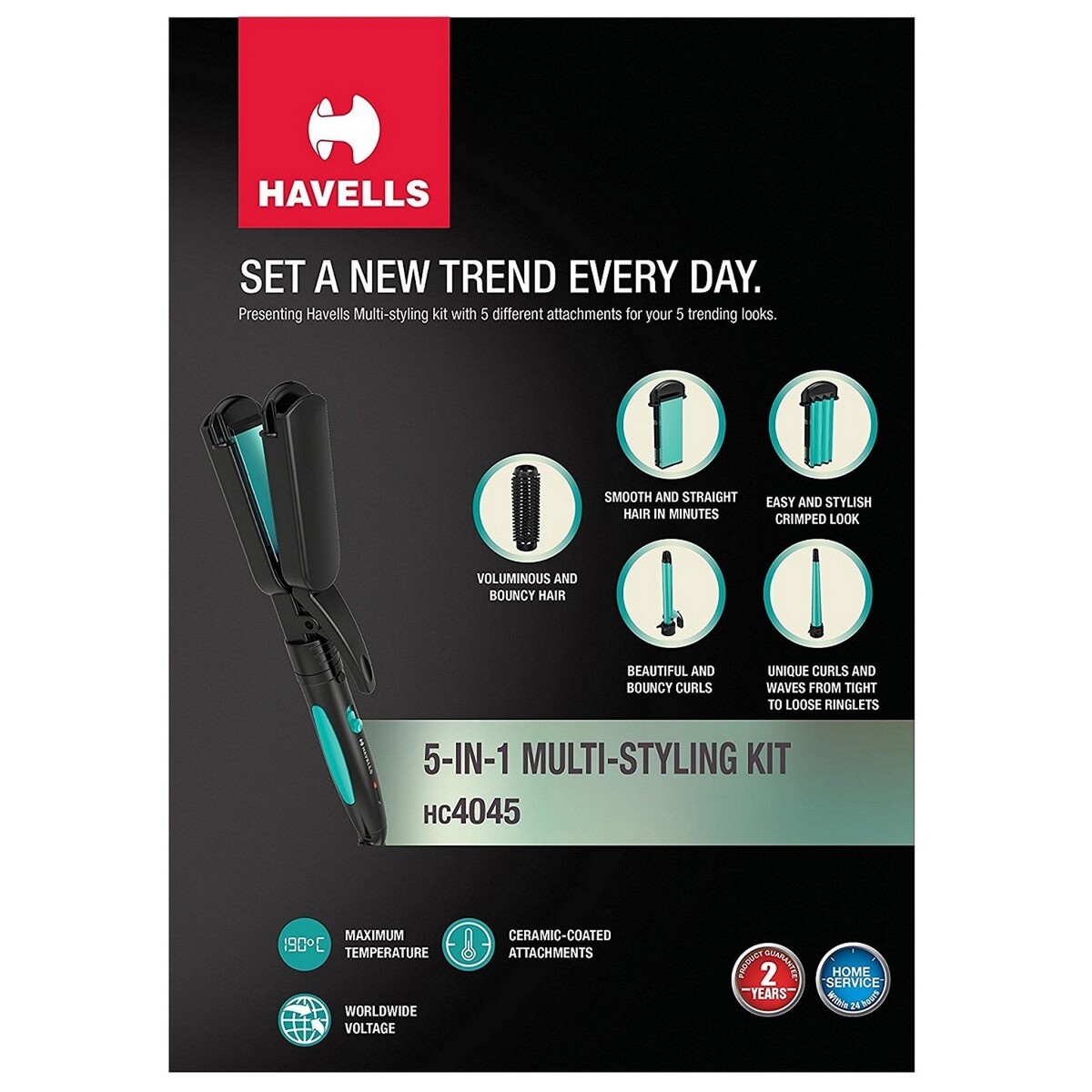 Havells 5 in 1 Multi Hair Styling Kit HC4045
