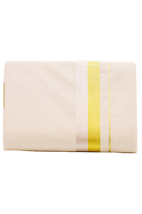 PVR Mens Dhoti Double With Golden&Silver Border