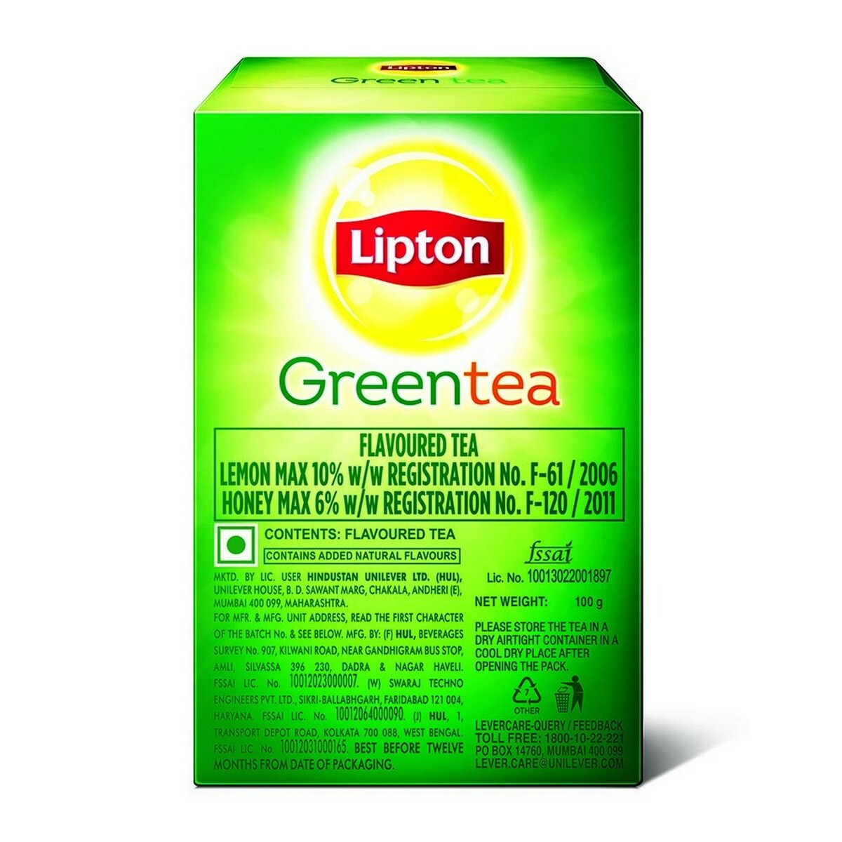 Lipton Green Tea Honey Lemon 100g