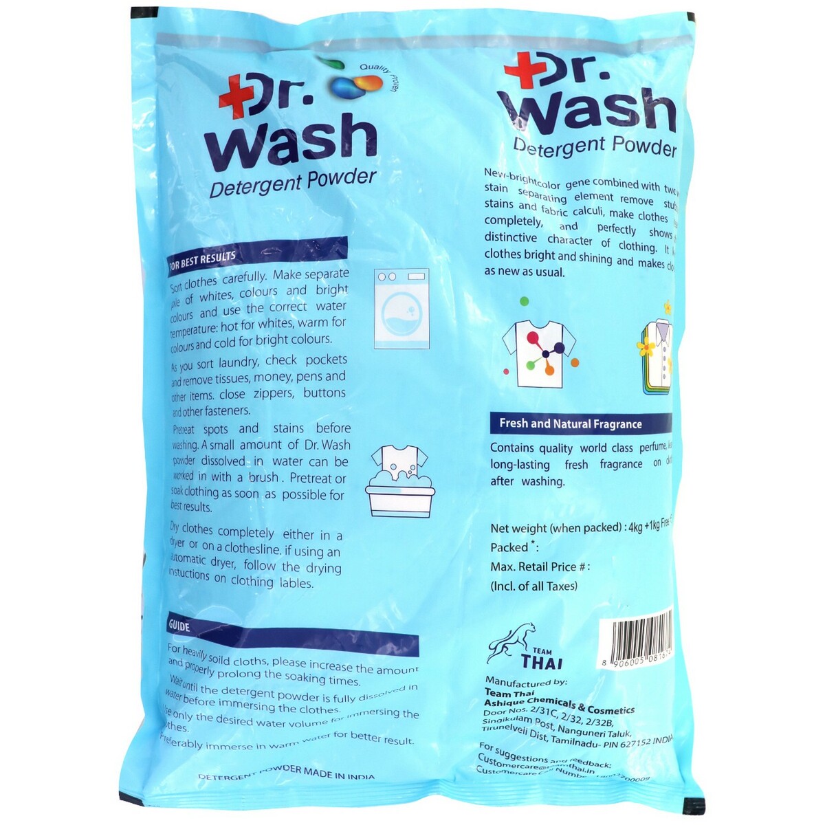 Dr Wash Detergent Powder 4+1kg