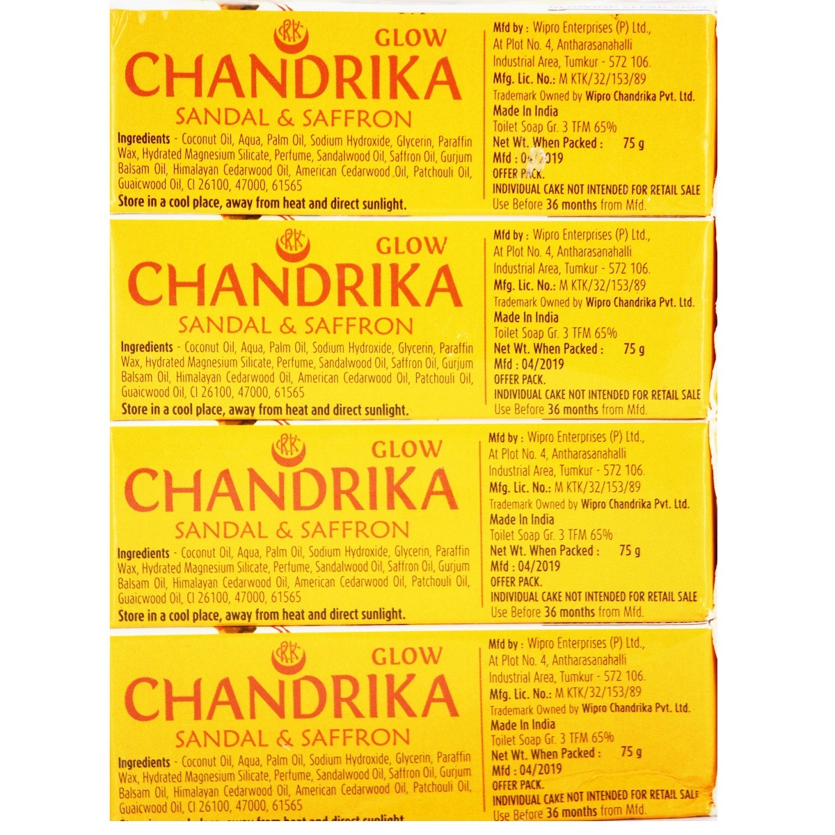 Chandrika Soap Sandal Glow 75g 3+1 Free