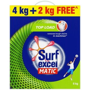 Surf Excel Matic Top Load Powder 4kg + 2kg Free