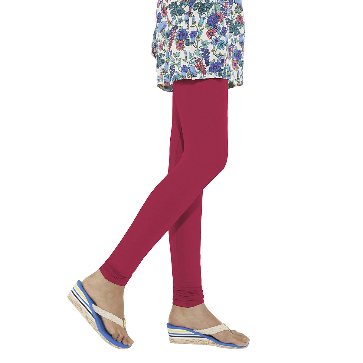 Buy Go Colors Women Solid Color Churidar Legging - Fuchsia Online - Lulu  Hypermarket India