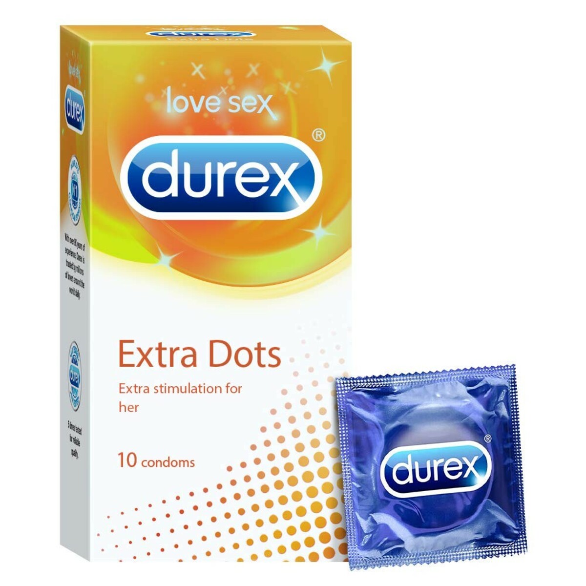 Durex Condoms Extra Dots 10's