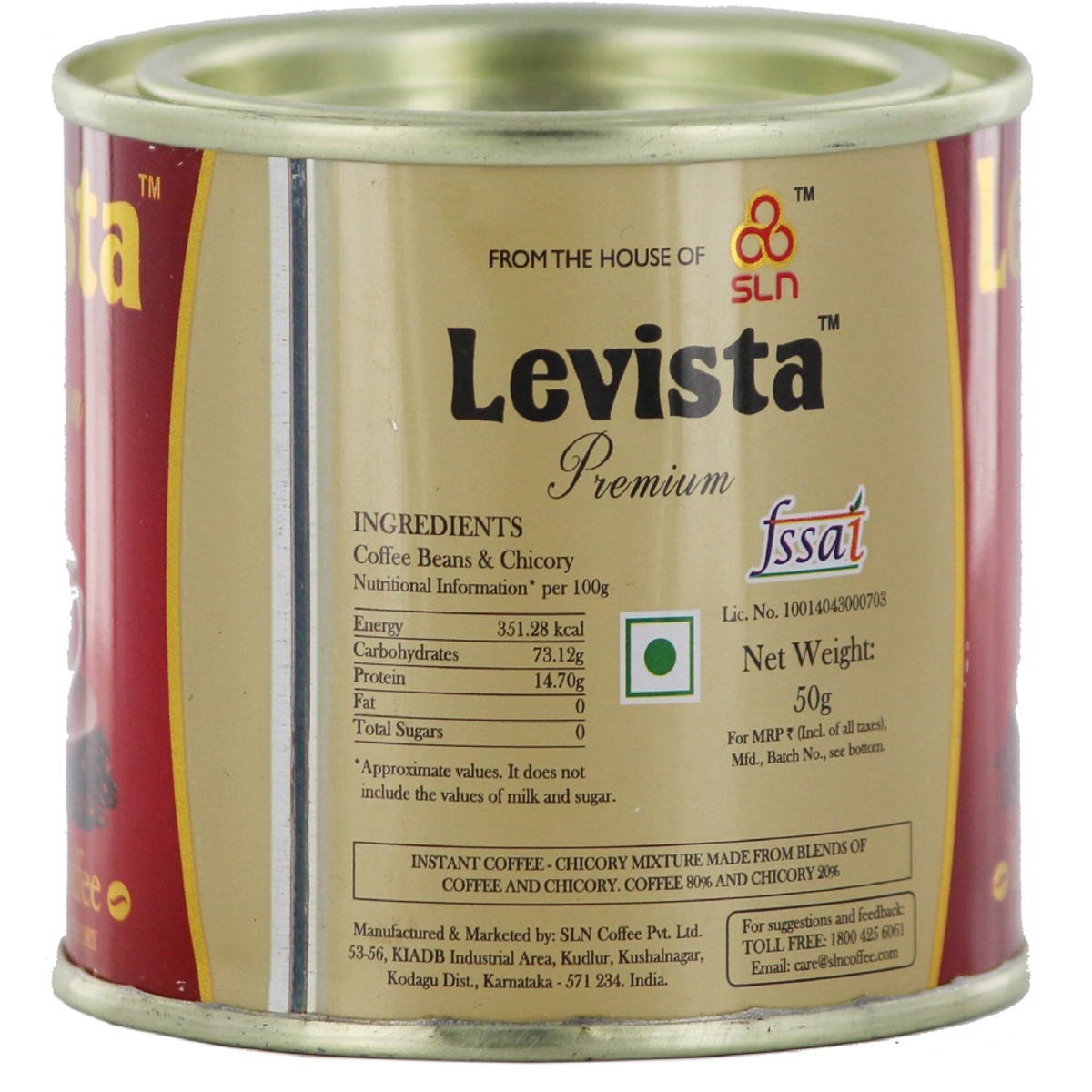 Levista Premium Coffee Can 50gm