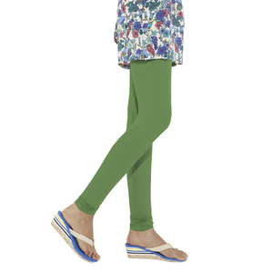 Go Colors Women Solid Color Churidar Legging - Jade Green