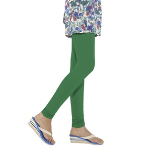 Go Colors Women Solid Color Churidar Legging - Emerald Green