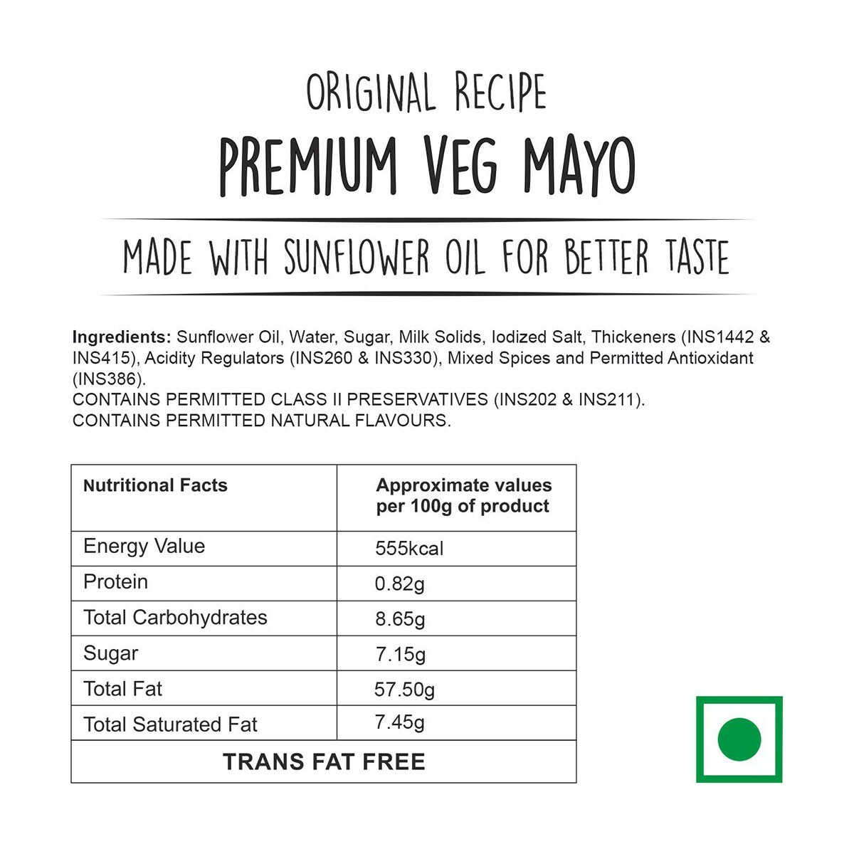 Wingreens Premium Veg Mayo Superior taste 450g