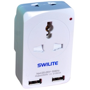 Swilite Multi Plug Adaptor With USB 3W DC856C