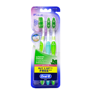 Oral-B Tooth Brush Ultrathin Green 2+1 Fre