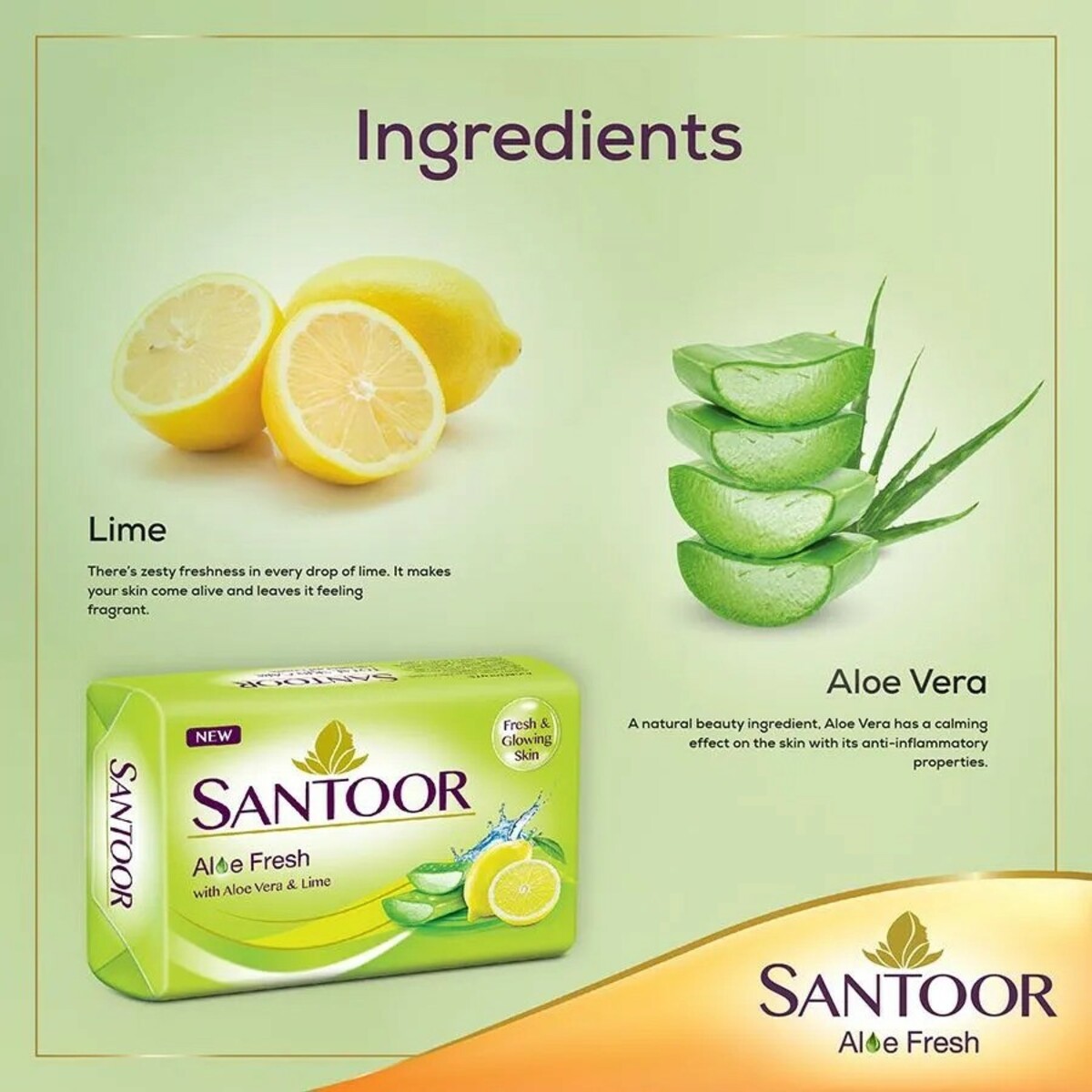 Santoor Soap Aloe Fresh 100g