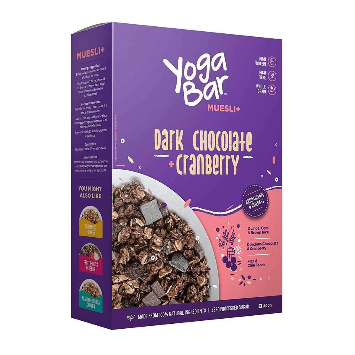 Buy Yoga Bar Muesli+Dark Chocolate+Cranberry 400g Online - Lulu