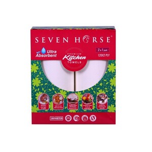 Seven Horse Kitchen Towel 2 PLY 22x22.5cm 60x2