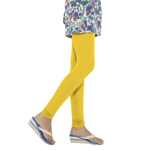 Go Colors Women Solid Color Churidar Legging - Yellow