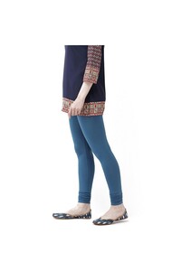 Go Colors Women Solid Color Churidar Legging - Jeans Blue