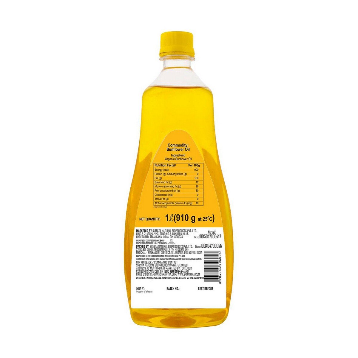 24M Cold Pressed Sunflower Oil 1Litre