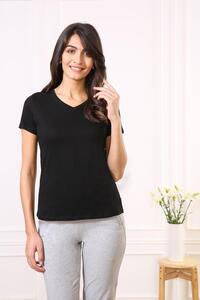 Van Heusen Woman Intimates V- Neck T-Shirt- Black