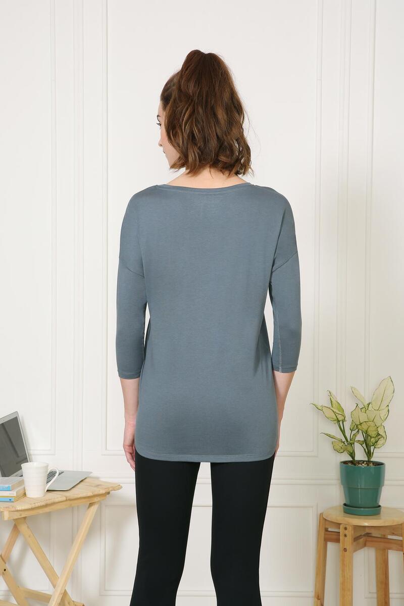 Van Heusen Woman Intimates Modern 3/4Th Sleeve T-Shirt- Graphite