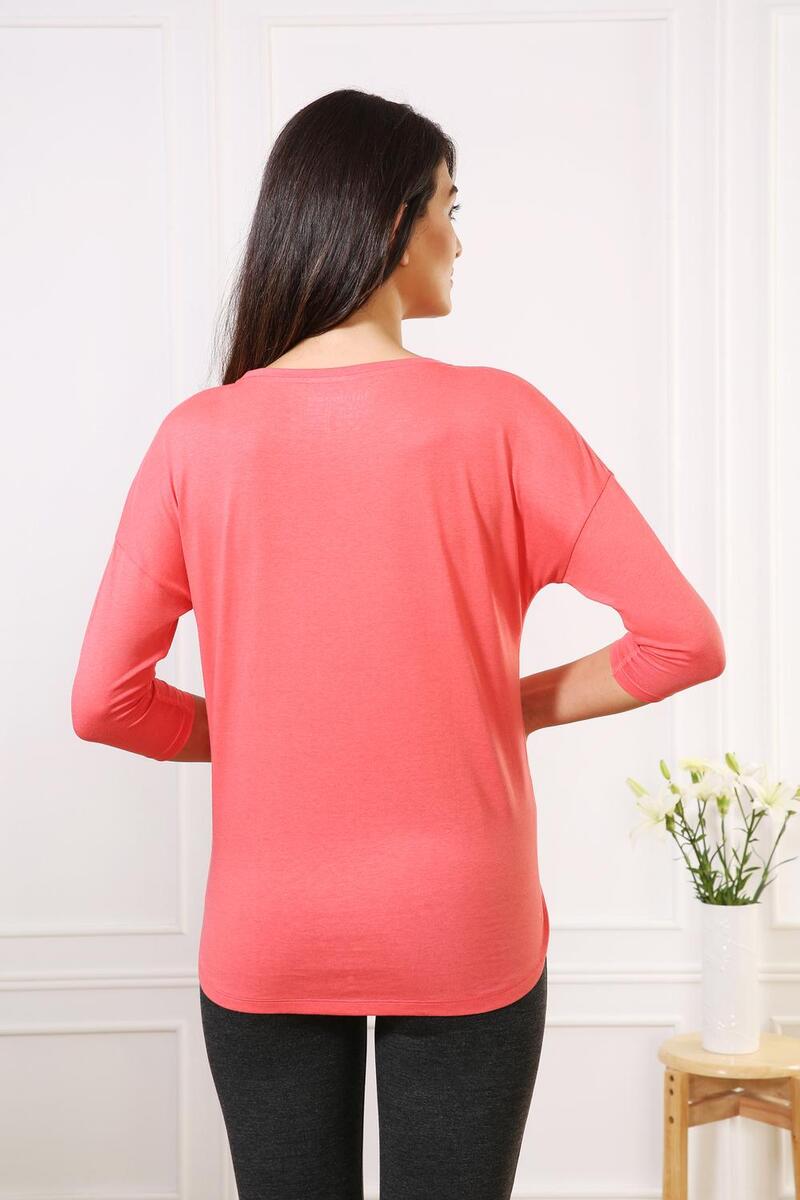Van Heusen Woman Intimates Modern 3/4Th Sleeve T-Shirt- Candy Coral