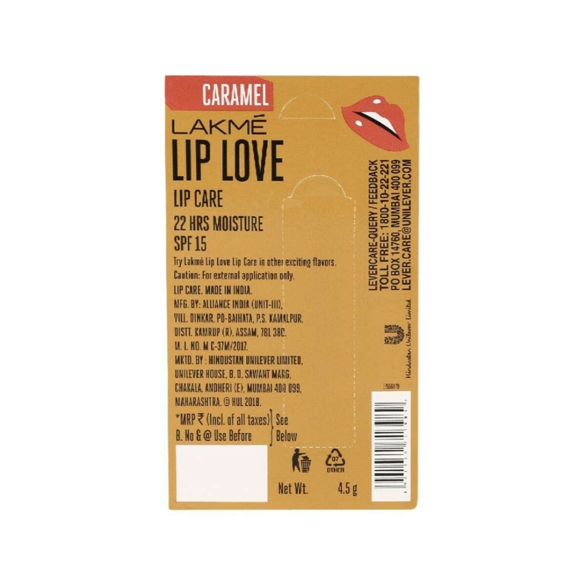 Lakme Lip Care Lip LovE Caramel SPF15 4.5g