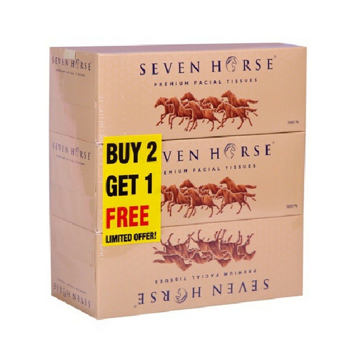 Seven Horse Face Tissue 2 PLY 150P 2+1 Offer
