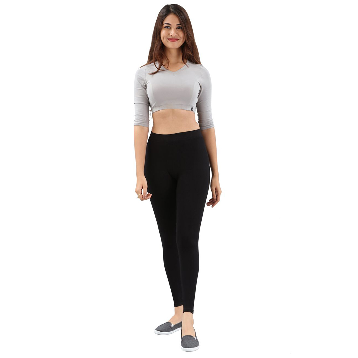 Buy Twin Birds Women Solid Colour Viscose Ankle Length Legging with  Signature Wide Waistband - Black Plus Online - Lulu Hypermarket India