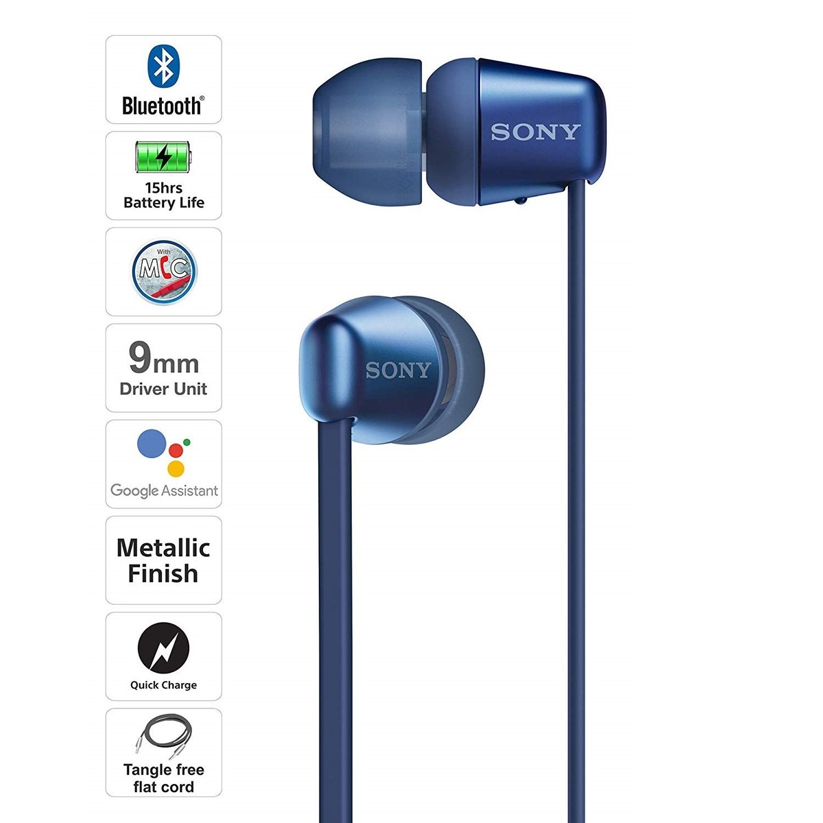 Sony Wireless Bluetooth Earphone WI-C310/LC Blue