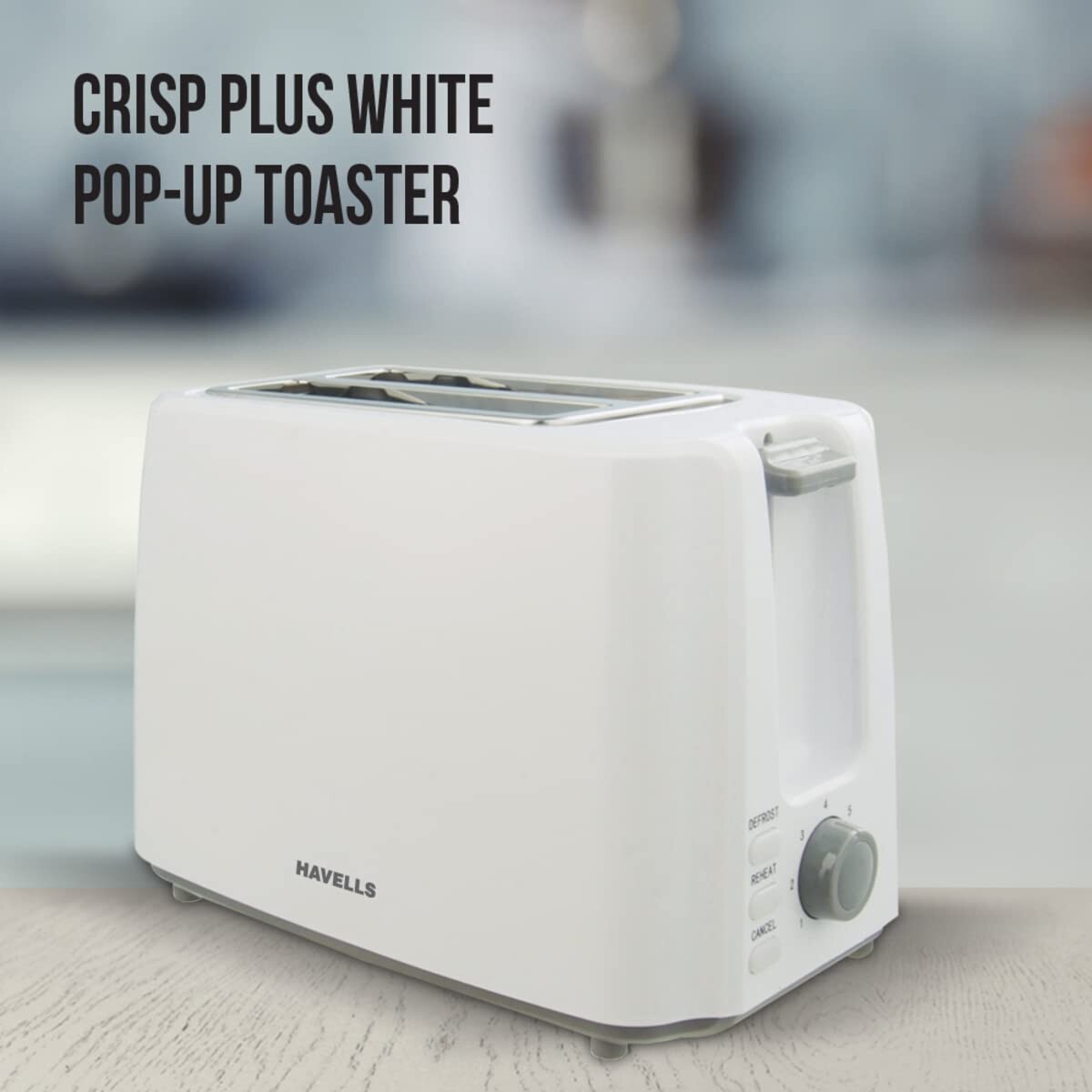 Havells Crips Plus 2 Slice Pop Up Toaster White