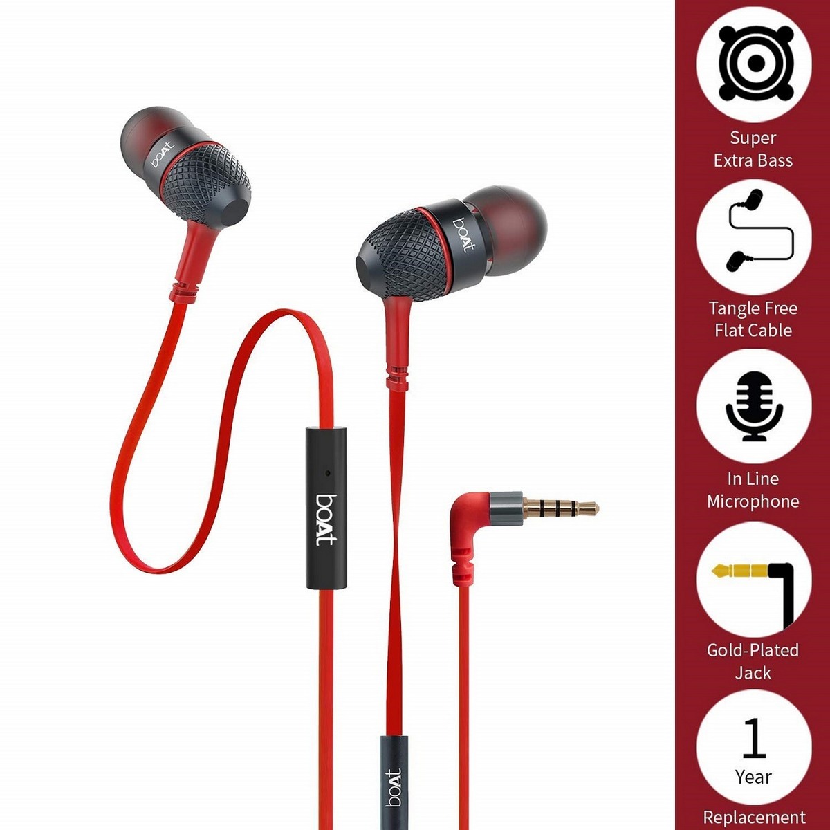 Boat Headset Bassheads 228 Red