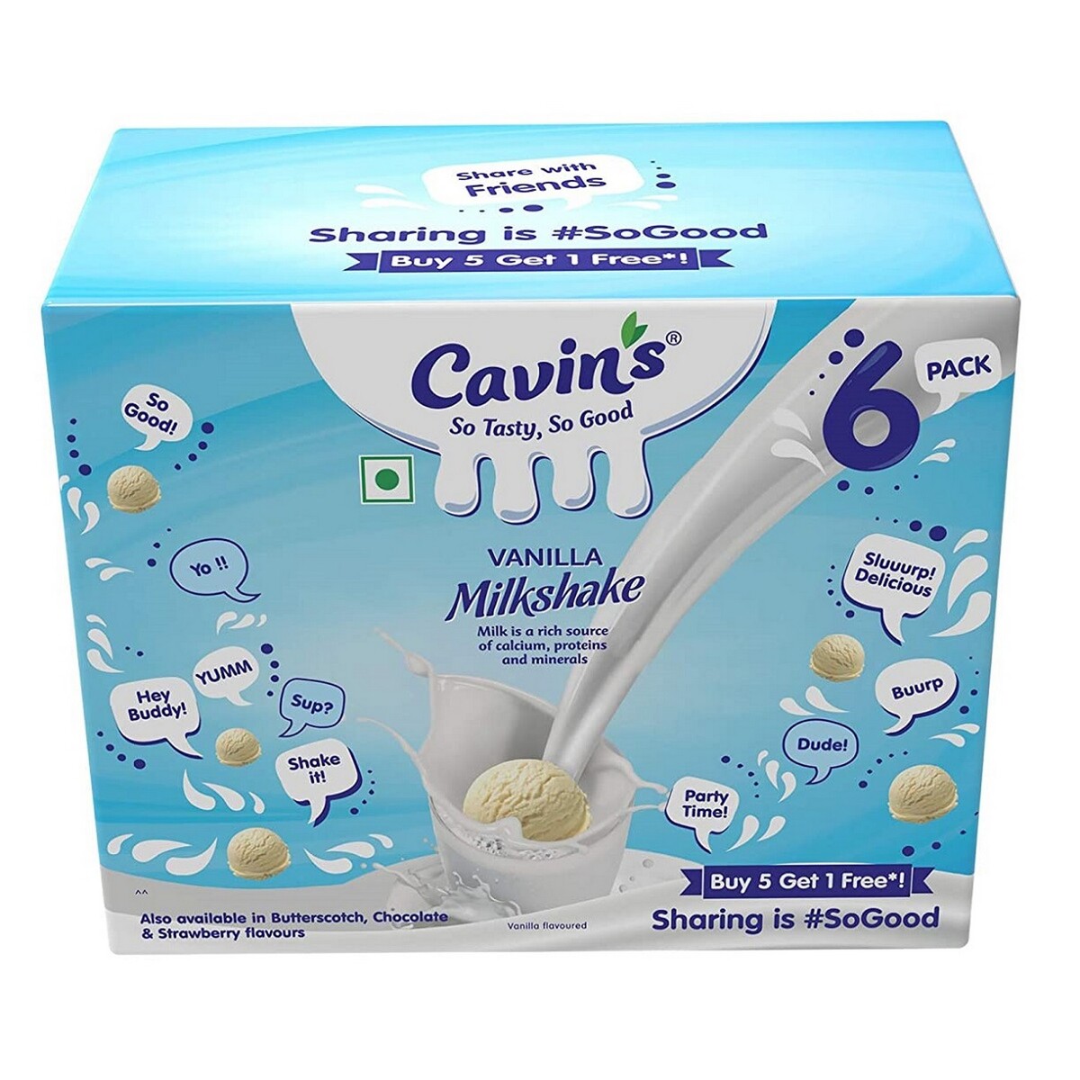 Cavins Vanilla Milkshake 180ml 5+1