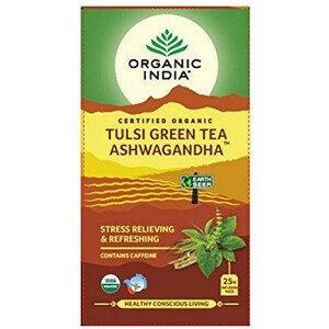 ORGANIC INDIA Tulsi Green Tea Aswagandha 25 Tb